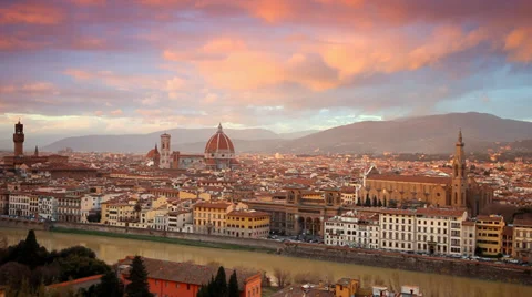 Sunset over Florence, Italy Video stock 36089431