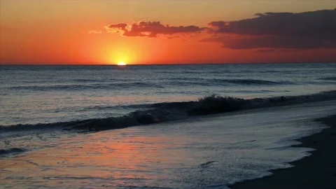 Sunset Over a Florida Gulf Coast Beach B 4K Stock Footage 149990073