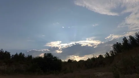 Sunset Over the Forest Stockbeeldmateriaal 122040481