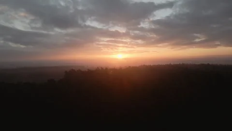 Sunset over the forest Stock Footage 297574035