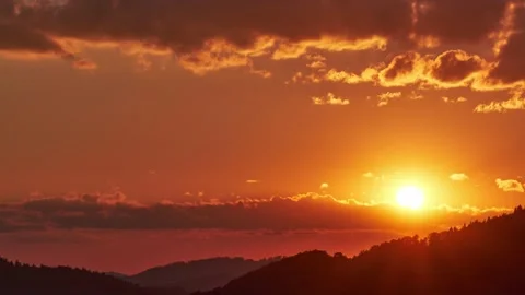 Sunset over the forest landscape Vidéo 169970922