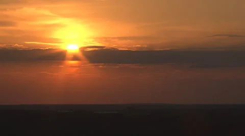 Sunset over the forest in may Stock Footage 50096679