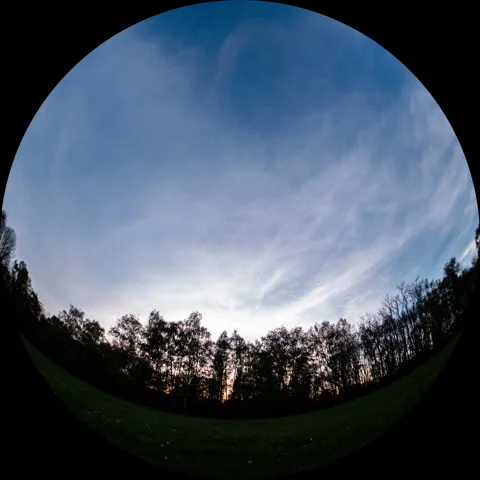 Sunset over forest - Spherical Projection Domemaster Stock Footage 285790220