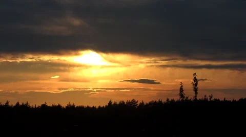 Sunset over the forest, time-lapse Video stock 63485660
