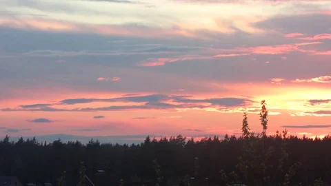 Sunset over the forest, time-lapse Video stock 70691224