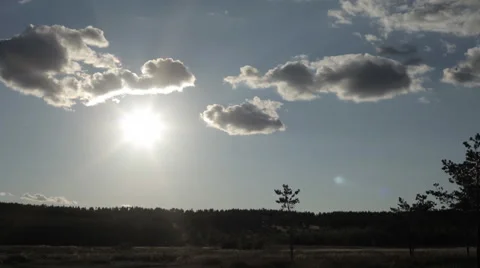 Sunset over the forest timelapse Stock Footage 59222118