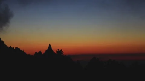Sunset over forest.Ever-changing, churning scenic clouds view. Video stock 277945665