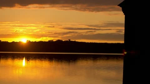 Sunset over fresh pond Video stock 11818112