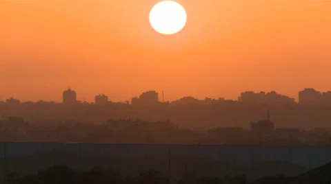 Sunset over Gaza Stock Footage 33637877