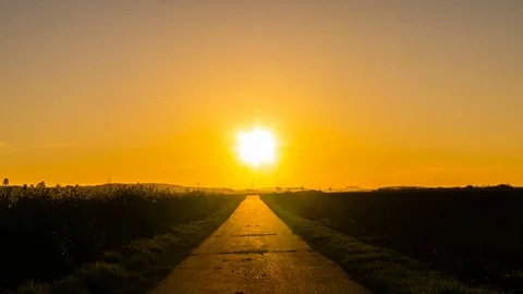 Sunset over a German landscape Stock Footage 74204619