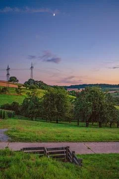 Sunset over German landscape Stock Photos