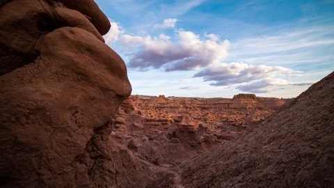 Sunset Over Goblin Valley State Park Stock Footage 70006915