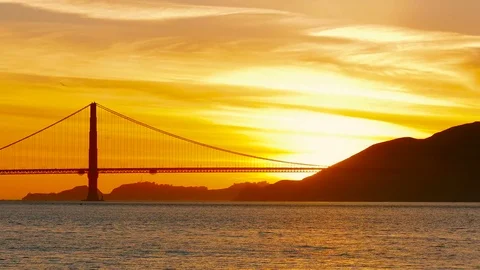 Sunset over Golden Gate Bridge 2015 Stock Footage 80003068