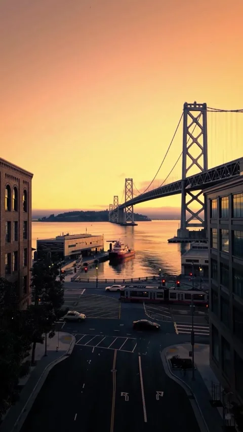 Sunset over the golden gate  bridge Stock Footage 272605575