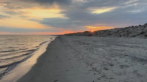 Sunset over Graal-Mritz beach: a serene evening in Germany. Stock Footage 312699300