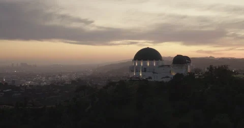 Sunset Over Griffith Observatory Looking To West LA And Pacific Ocean, USA Video stock 270241859