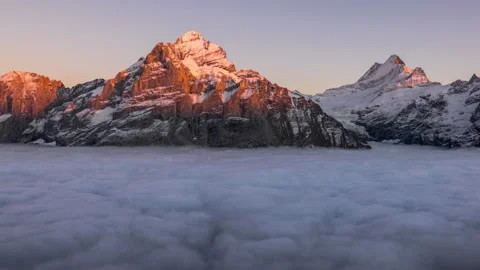 Sunset Over Grindelwald - Timelapse 8k ProRes Stock Footage 164118661