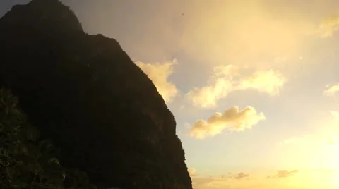 Sunset over Gros Piton Stock Footage 46941188