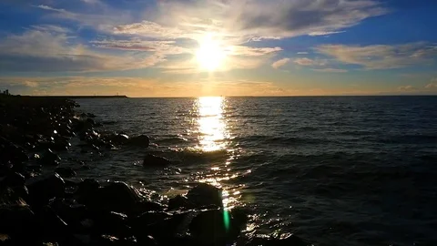 Sunset over the Gulf of Finland. time laps Stock-Footage 78588358