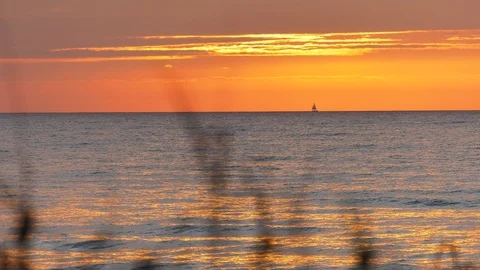 Sunset over the Gulf of Mexico Stock Footage 105677685
