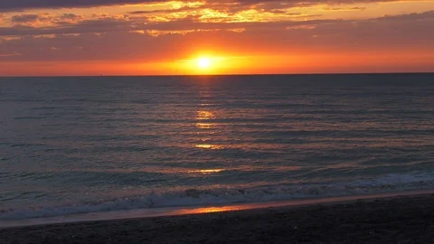 Sunset over the Gulf of Mexico Stock Footage 105743022