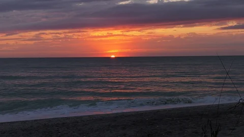 Sunset over the Gulf of Mexico Stock Footage 105743494