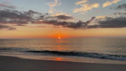 Sunset over Gulf of Mexico Naples Florida Stock Footage 229018337