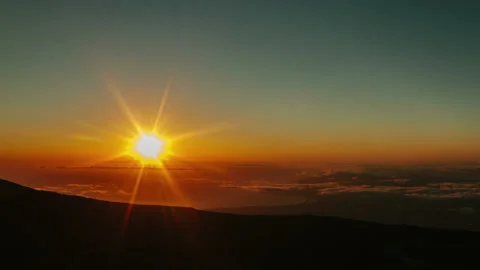 Sunset over Haleakala Volcano Stock Footage 154919554