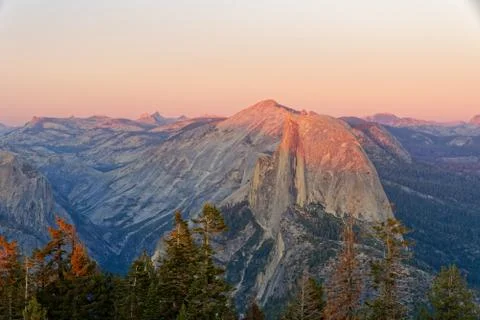 Sunset over Half Dome, Yosemite Stock Photos