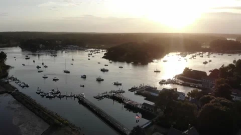 Sunset over Harbor Video stock 145938089