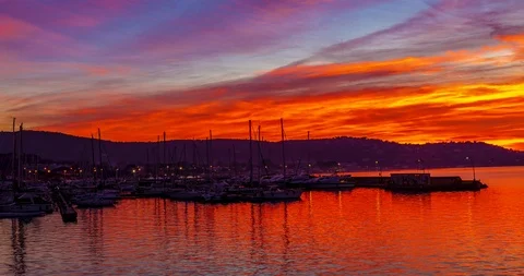 Sunset Over the Harbour Video stock 105783014