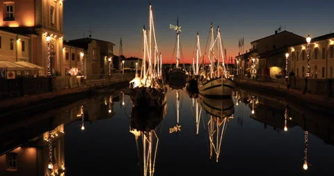 Sunset over the harbour Stock Footage 167130347