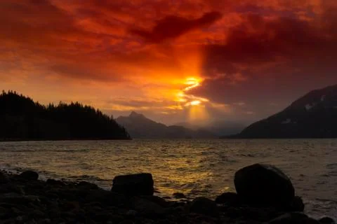 Sunset over Harbour Stock Photos