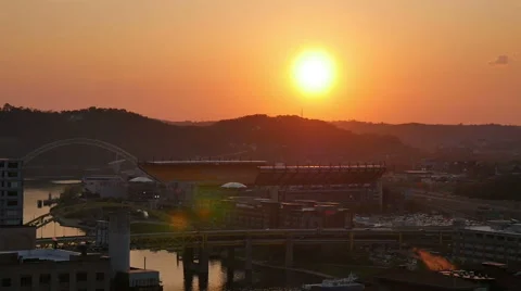 Pittsburgh Steelers Football Heinz Field at Sunset 