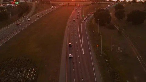 Sunset over the highway road Stock Footage 247232842