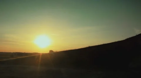 Sunset over the hill Stock Footage 47108593