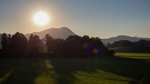 Sunset over the hill Stock Footage 160504843