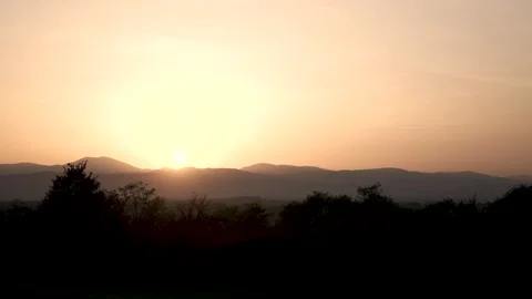 Sunset Over Hill Stock Footage 253406011