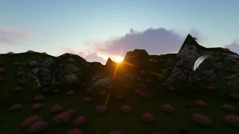 Sunset over the Hill Stock Footage 337296464