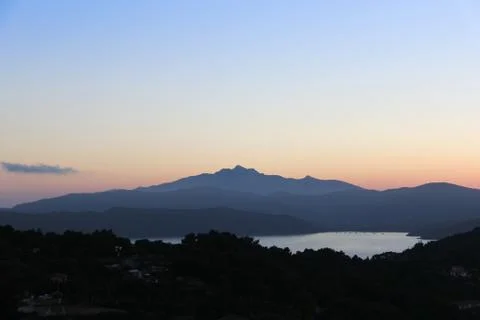 Sunset over the hills-4 Stock Photos