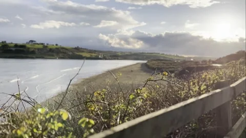 The sunset over the hills is about to begin. Stock Footage 285337377
