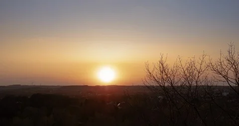Sunset over Hills Stock Footage 128733291