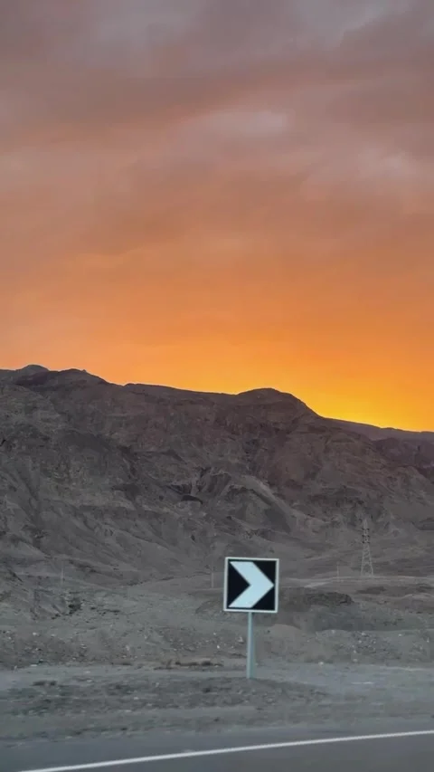 Sunset over the holy mountains of Saint Catherine, Egypt. Stock Footage 283547226