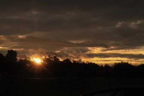 Sunset over the horizon Stock Photos
