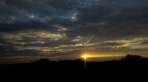 Sunset Over Horizon Time Lapse 库存影片 8826631
