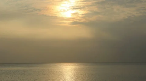 Sunset Over the Horizon Time Lapse Stock Footage 34378199