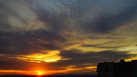 Sunset over the houses.Timelapse Stock Footage 82467924