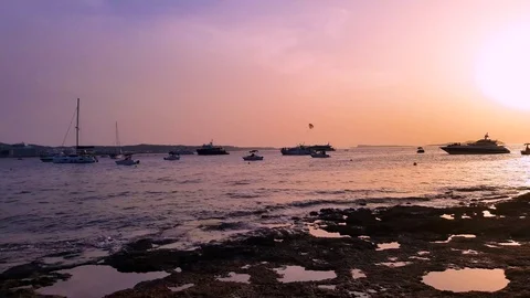 Sunset over ibiza Stock Footage 122375687