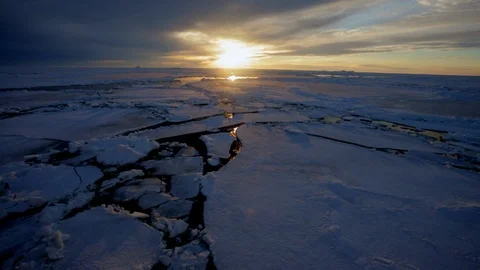 Sunset over Ice pack Видео 97721420