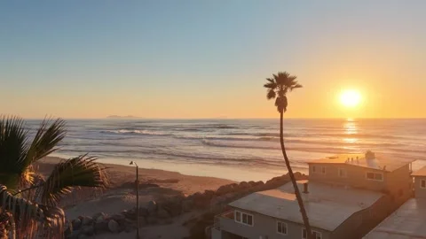Sunset Over Imperial Beach Pier With Coastal Activity Stock Footage 328626130